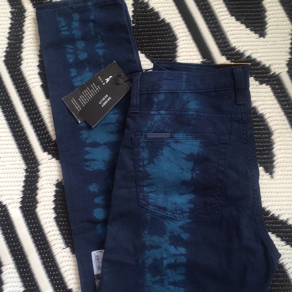 NWT Berlin Skinny tie dye stretch jeans pants blue